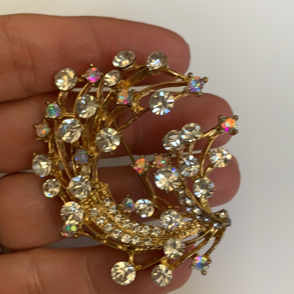 Vintage crystal brooch - Picture 4 of 9